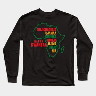 Happy Kwanzaa, The Seven Principles of Kwanzaa Long Sleeve T-Shirt